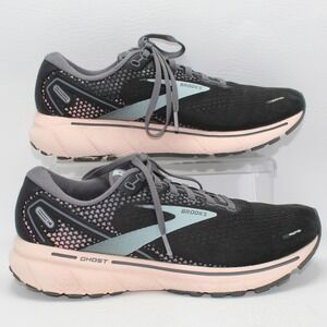 Brooks Ghost 14 Womens Running Shoes Black Pink Grey Size 9 Medium 1203561B026